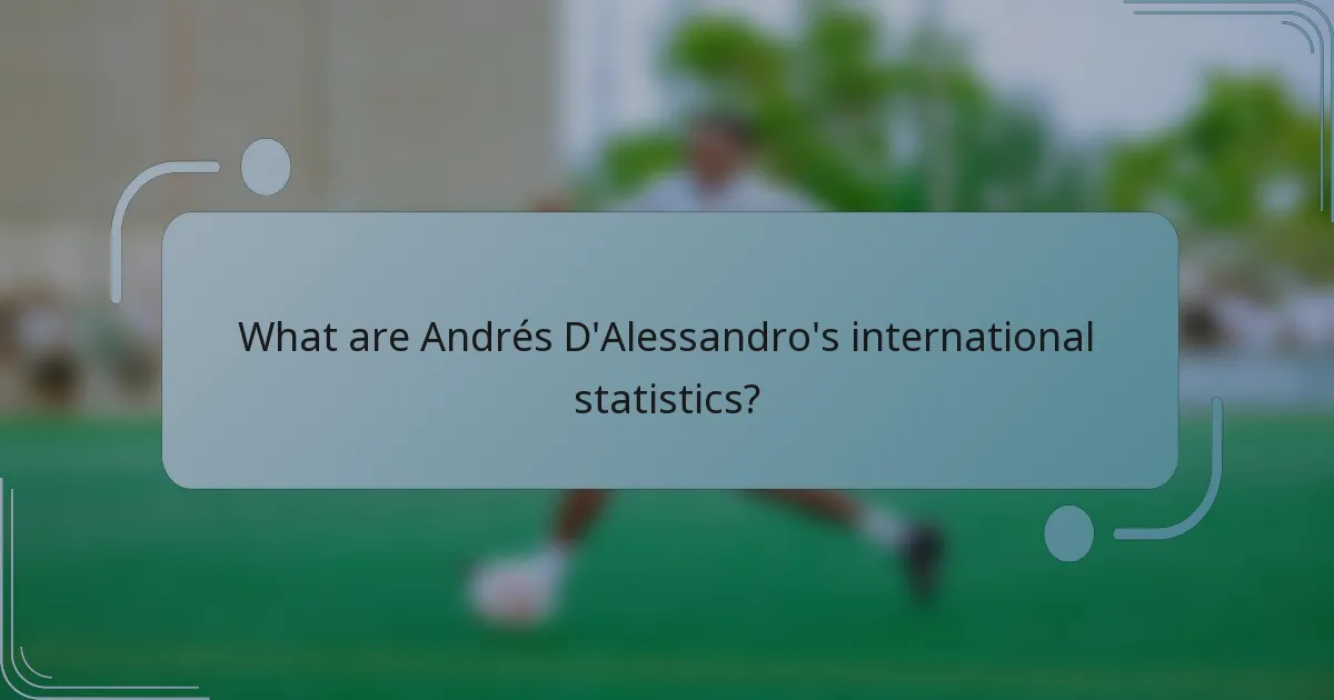 What are Andrés D'Alessandro's international statistics?