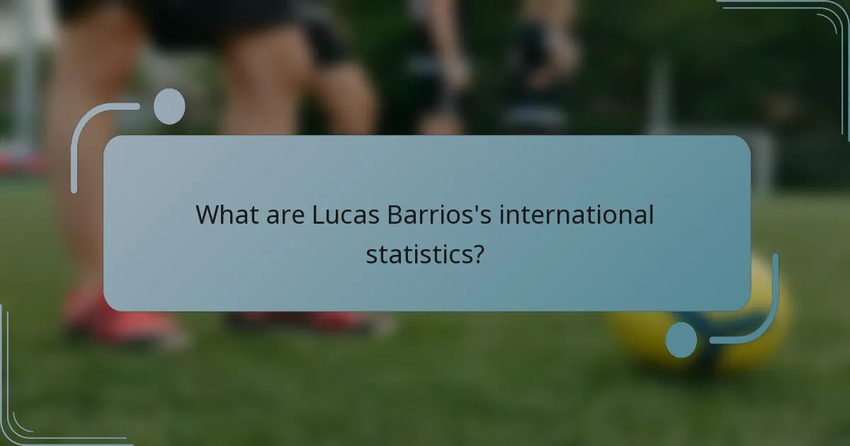 What are Lucas Barrios's international statistics?