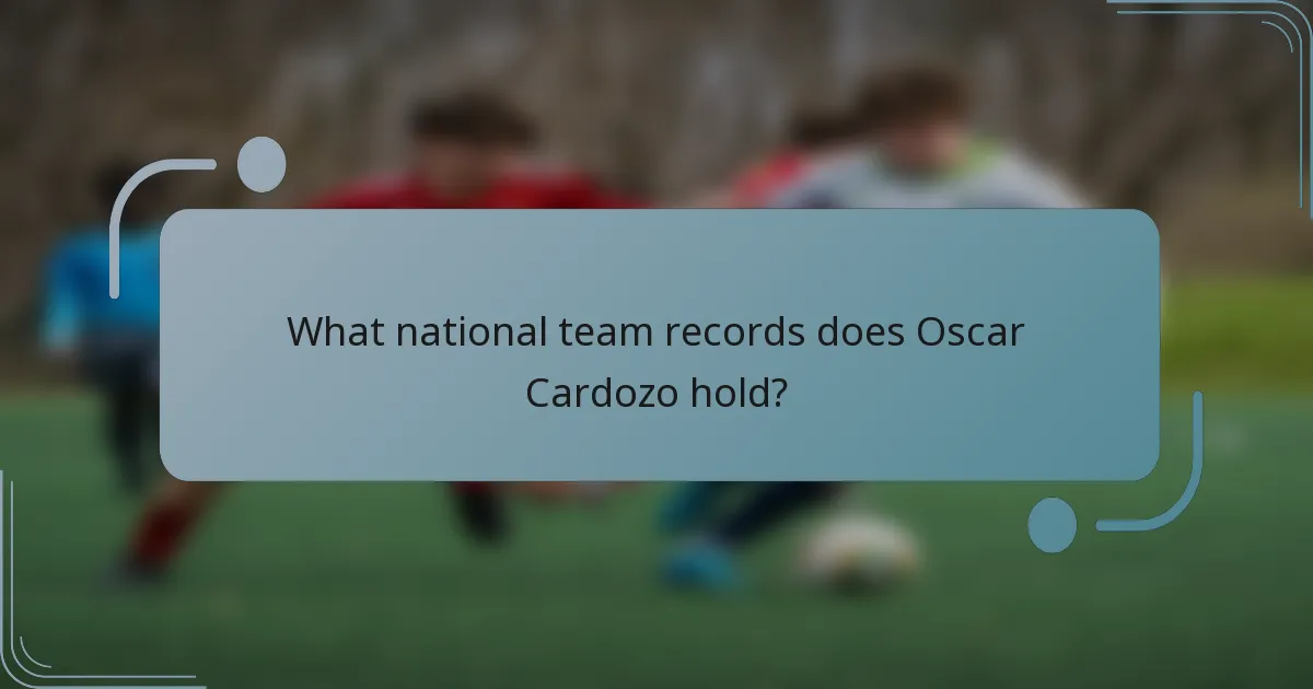What national team records does Oscar Cardozo hold?