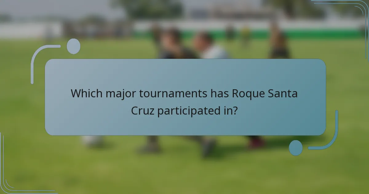 Which major tournaments has Roque Santa Cruz participated in?
